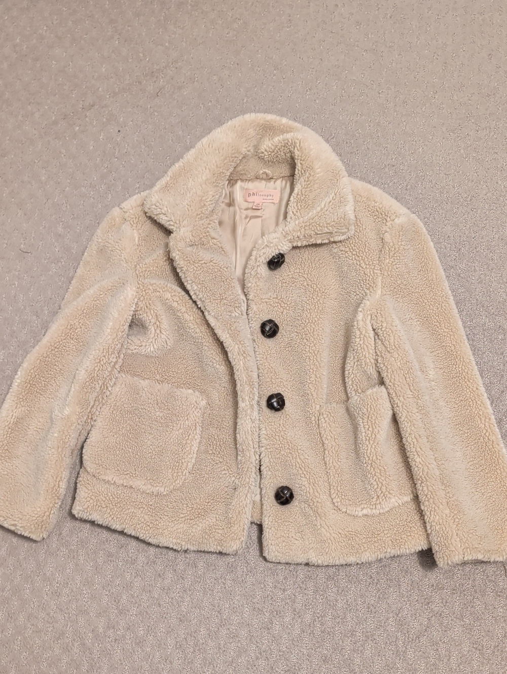 Philosophy Teddy Bear Faux Sherpa Coat